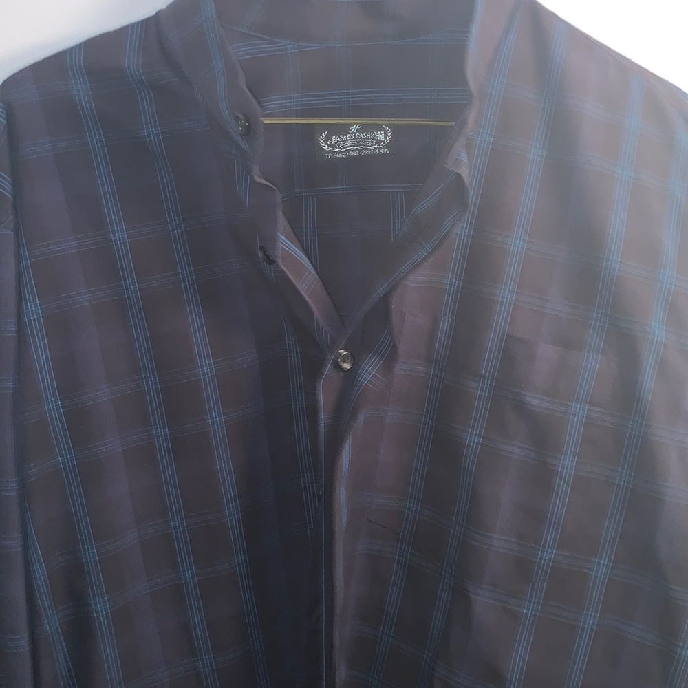 Blue and black button up